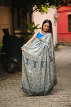 Load image into Gallery viewer, Ajrakh Modal Silk Grey
