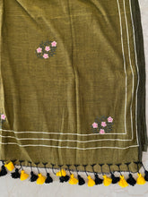 Load image into Gallery viewer, Olive Green Gota Patti Mirror Mul Cotton

