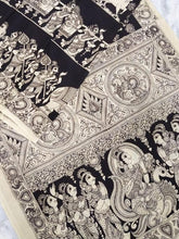 Load image into Gallery viewer, Chenoori Silk Pen Kalamkari - Off White and Black
