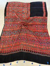 Load image into Gallery viewer, Ajrakh Modal Silk Red &amp; Black
