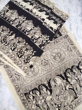 Load image into Gallery viewer, Chenoori Silk Pen Kalamkari - Off White and Black
