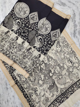 Load image into Gallery viewer, Bangalore Silk Pen Kalamkari - Off white &amp; Black
