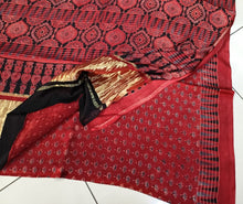 Load image into Gallery viewer, Ajrakh Modal Silk Red Tissue Pallu Saree
