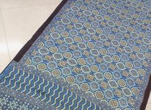 Load image into Gallery viewer, Ajrakh Modal Silk Blue Green
